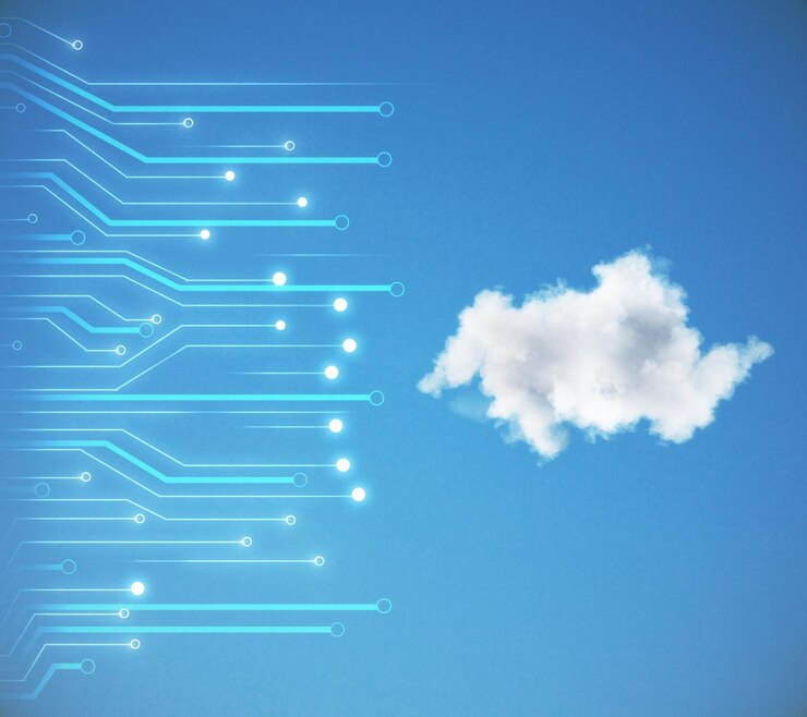 Foto concepto de centro de datos en la nube