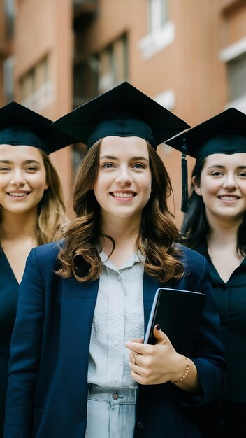 Concepto de la ceremonia de graduación de los jóvenes estudiantes