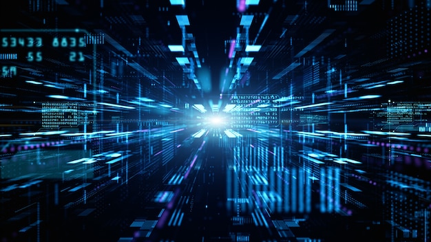 Concepto de ciberespacio digital y conexiones de redes de datos digitales