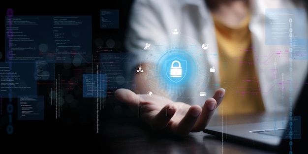 concepto de ciberseguridad inicio de sesión Seguridad de la información de identificación del usuario y cibersegurança