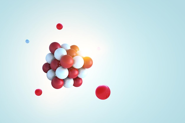 Concepto de ciencia con modelo de esfera. Técnica mixta