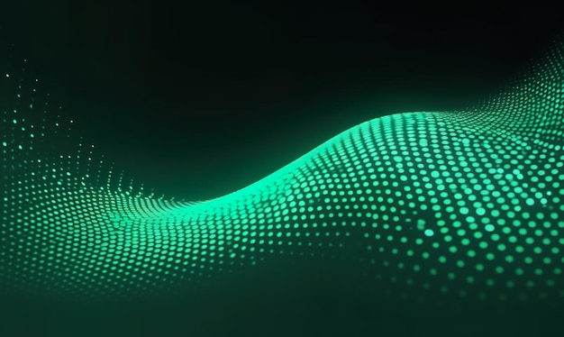 Concepto de ciencia y tecnología de fondo degradado de pantalla de patrón de onda verde de punto abstracto