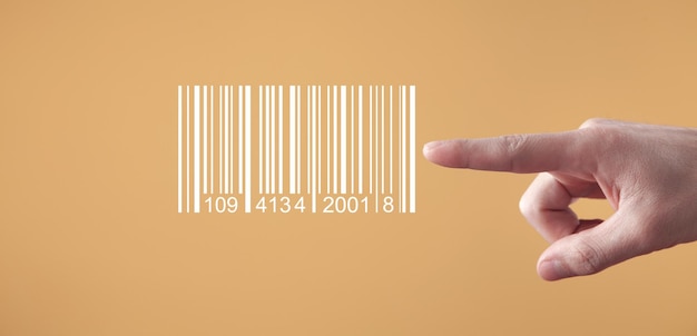 Concepto de cifrado de datos de marketing de identidad de código de barras