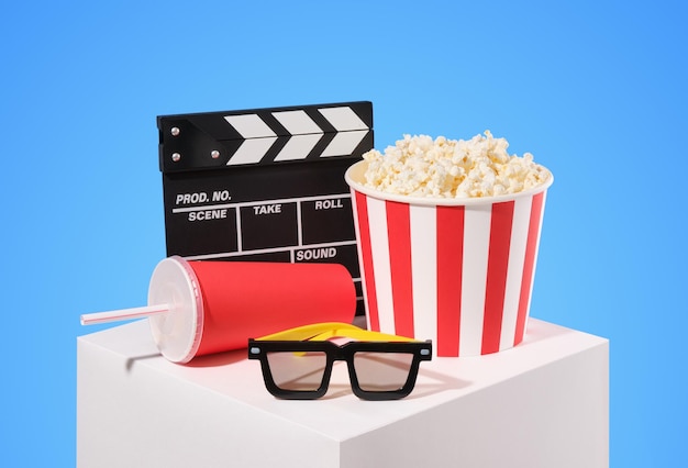 Concepto de cine y disfrute del cine Producción de videos