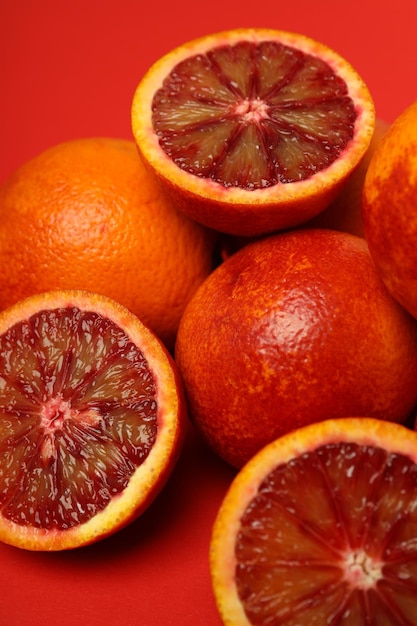 Concepto de cítricos rojo naranja cerrar