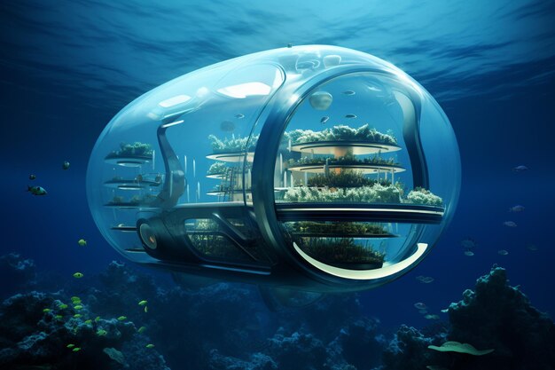 El concepto de la ciudad futurista submarina xA