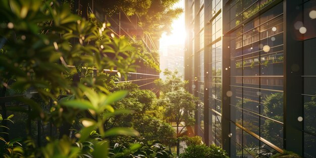 Concepto de ciudad verde IA generativa