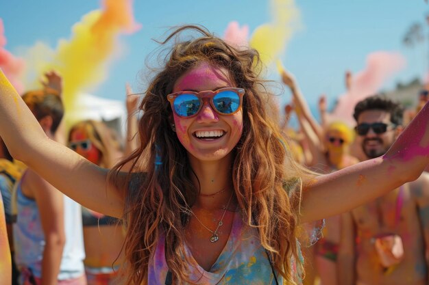 El concepto de un colorido festival de Holi