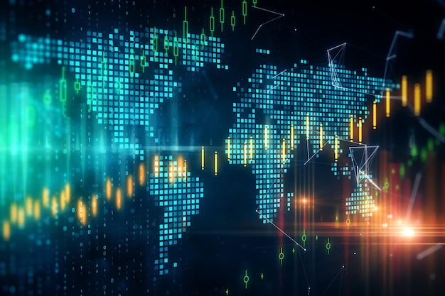 Concepto de comercio y finanzas mundiales
