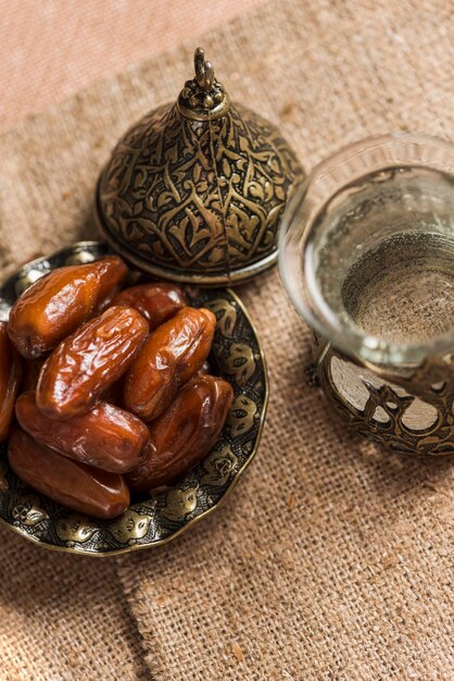 Foto concepto de comida árabe ramadán