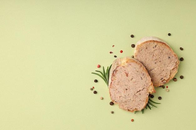 Concepto de comida sabrosa con espacio para texto de sándwiches de paté