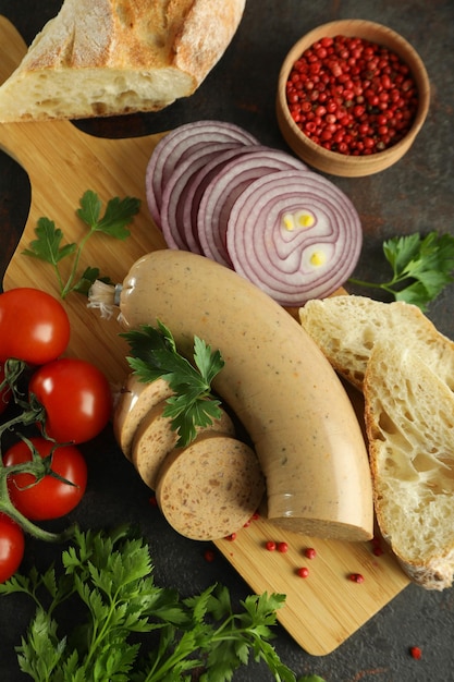 Concepto de comida sabrosa vista superior de paté de hígado