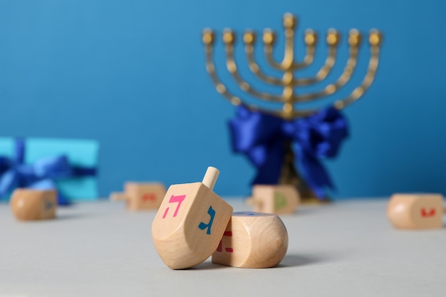 Concepto de composiciones festivas judías para Hanukkah