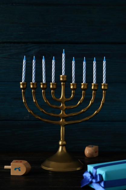 Concepto de composiciones festivas judías para hanukkah