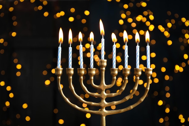 Concepto de composiciones festivas judías para Hanukkah