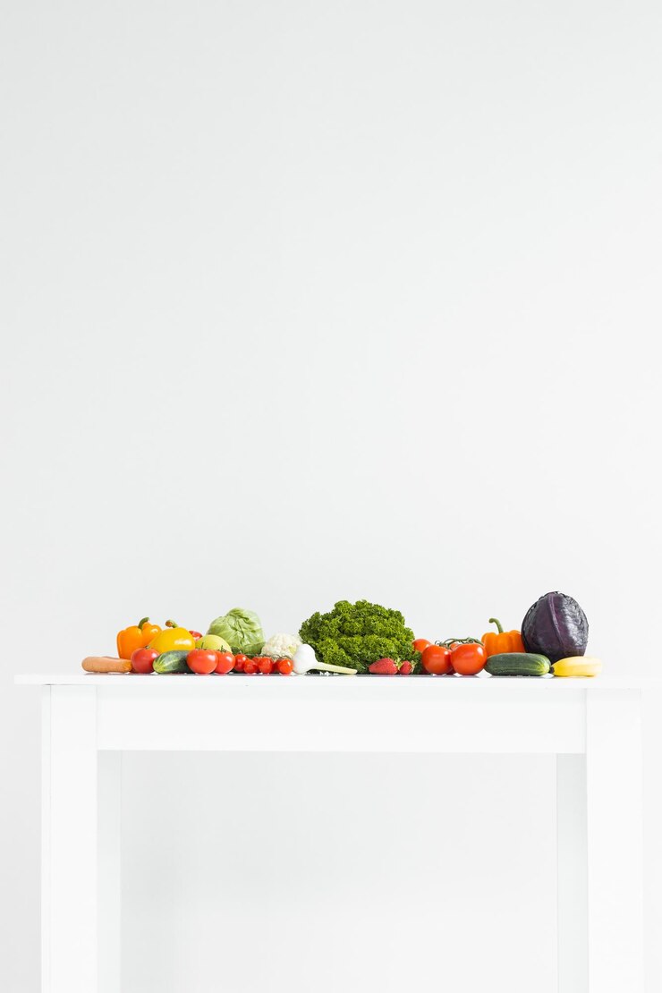 Concepto de compra de alimentos saludables Dieta equilibrada ingrediente frutas verduras