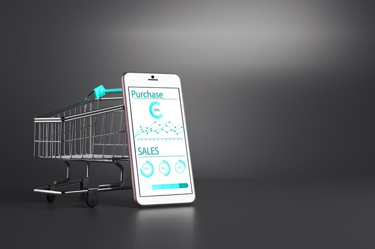 Foto concepto de compras y ventas en línea