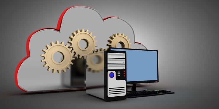 Foto concepto de computación de nubes 3d