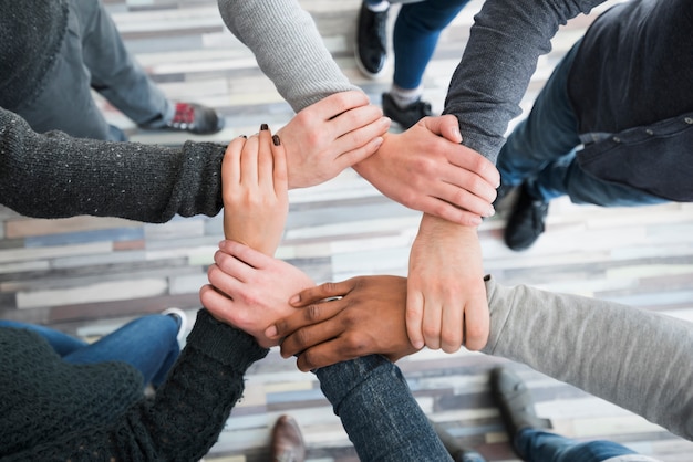 Foto concepto de comunidad con manos de personas