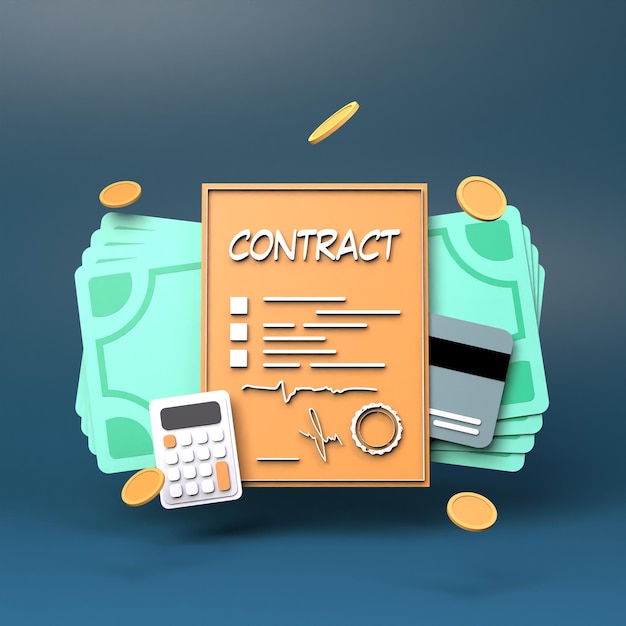 El concepto de cooperación laboral 3d render ilustración