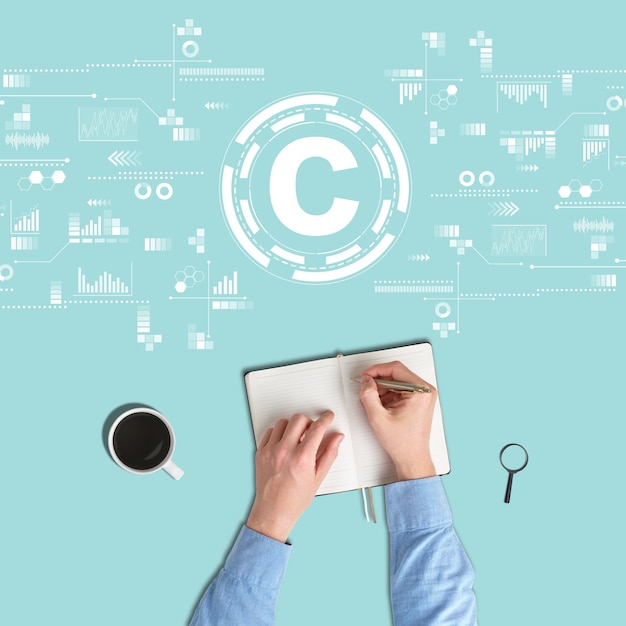Concepto de copyright y protección de los derechos de propiedad