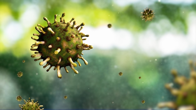 Concepto de coronavirus 2019 nCov responsable del brote de gripe asiática y coronavirus