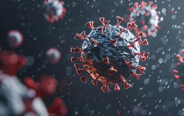 El concepto de coronavirus nuevo 2019nCov es responsable del brote de SARS-CoV2 y los coronavirus, la gripe como casos de cepa de gripe peligrosa como una pandemia, el virus del microscopio de cerca.