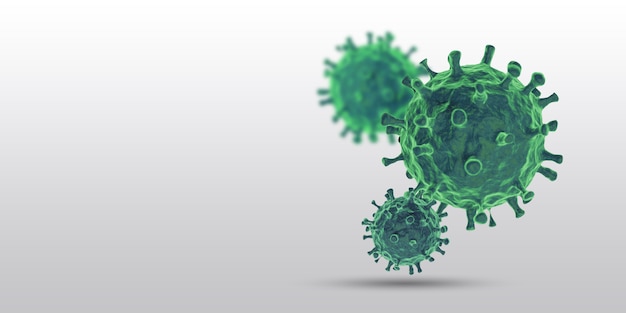 Concepto de coronavirus o corona corona. covid-19 3D