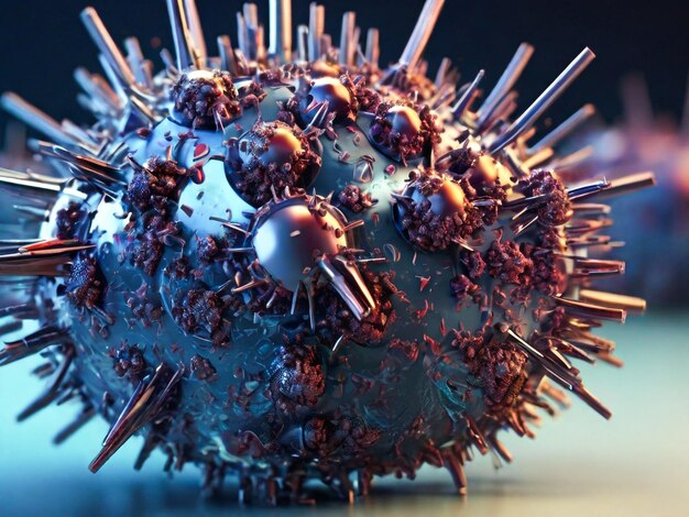 concepto de coronavirus virus del microscopio