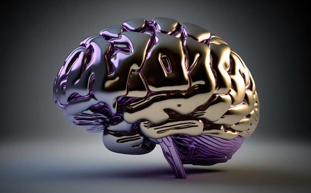 Concepto de creatividad con el cerebro humano explotando en colores árbol colorido