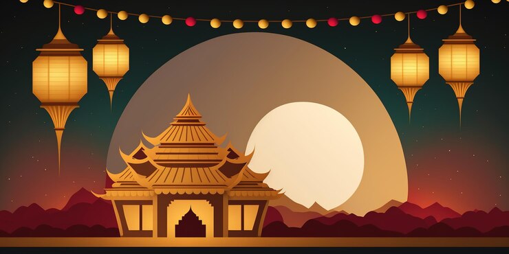 Concepto creativo del día de Vesak para la celebración de la pancarta de la tarjeta Fondo del día de Vesak con silueta de Buda