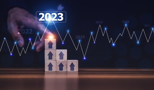 Concepto de crecimiento empresarial Definición de estrategias y objetivos empresariales para el éxito en el futuro