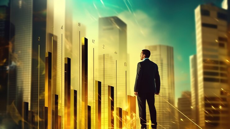 Concepto de crecimiento financiero Generativo ai