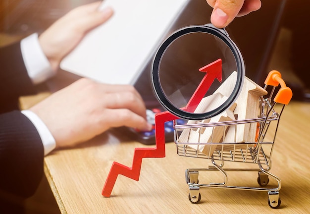 El concepto de crecimiento del mercado inmobiliario el aumento de los precios de las viviendas