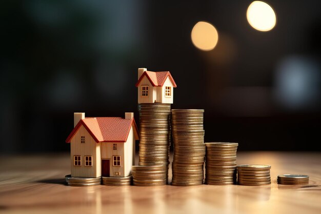 Concepto de crecimiento del mercado inmobiliario tasa de interés para el préstamo hipotecario