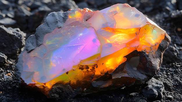 El concepto de cristal claro Opal piedras preciosas