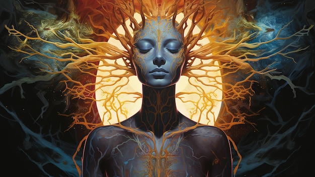 Concepto cuerpo mente alma espíritu 3D