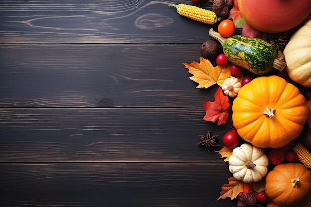 Concepto culinario de otoño de comida de cena de acción de gracias