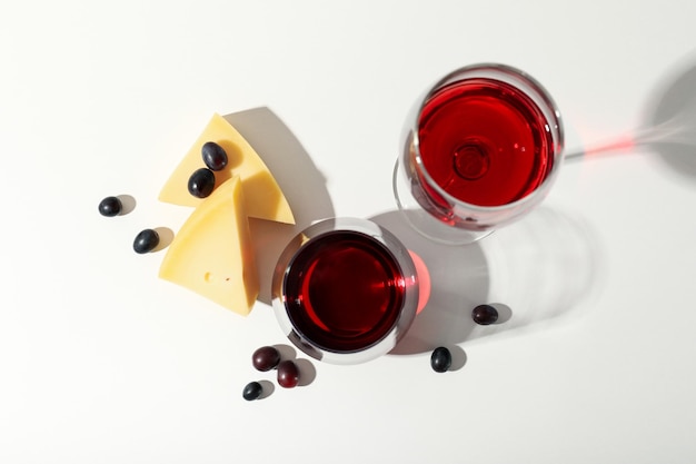 Concepto de deliciosa bebida alcohólica vista superior del vino