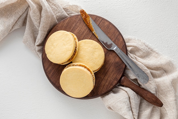 Concepto de deliciosas galletas alfajores