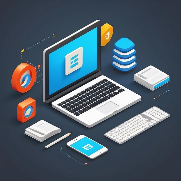 Concepto de desarrollo web Codificación de sitios web Página web Icono vectorial 3D Estilo minimalista de dibujos animados