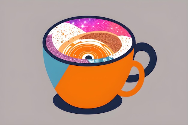 Concepto del Día Internacional del Café Diseño de logotipo Arte AI Ilustración generativa Arte digital