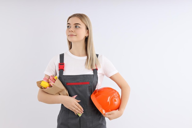 Concepto del Día Internacional de la Mujer con chica atractiva