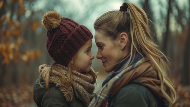 Foto el concepto del día de la madre con la amorosa madre y la hija