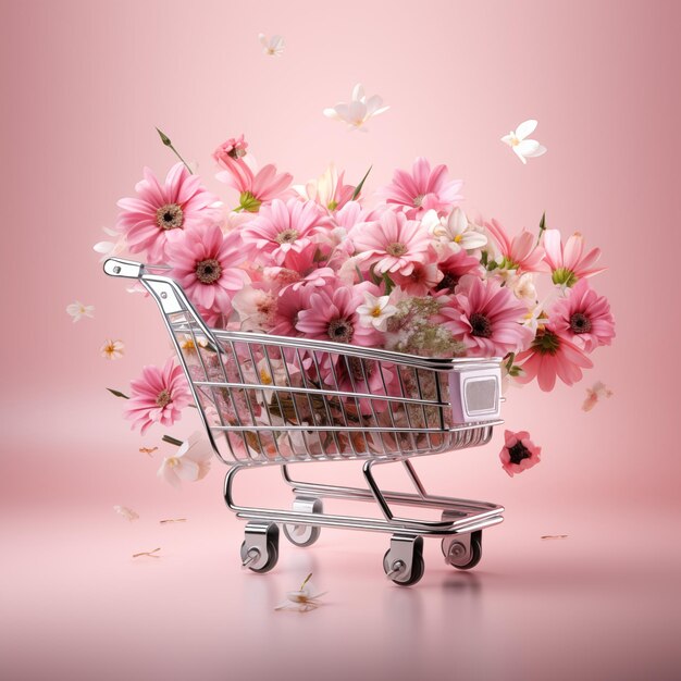 Concepto del día de la mujer Foto de brotes de rosas de peonía rosa en un fondo rosa pastel aislado espacio de copia