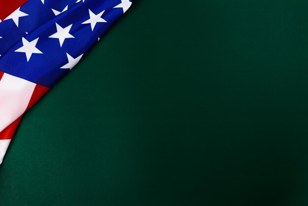 Foto concepto del día del presidente vista plana superior bandera de estados unidos