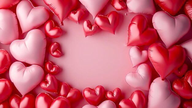 El concepto del Día de San Valentín es un marco de globos en forma de corazón.