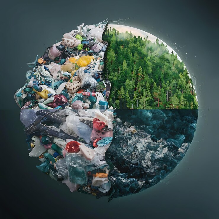 El concepto del día de la Tierra del Globo Verde Planeta contra Plásticos Día de la Tierra 2024