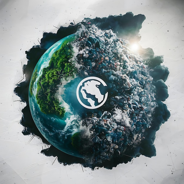 El concepto del día de la Tierra del Globo Verde Planeta contra Plásticos Día de la Tierra 2024