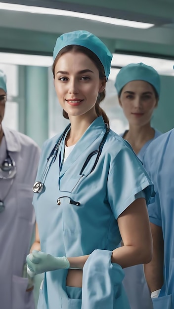 El concepto del día de los trabajadores médicos de la salud con uniforme médico